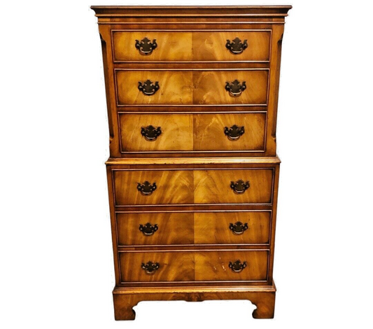 000737....Handsome Vintage Mahogany Tallboy Chest On Chest ( sold )