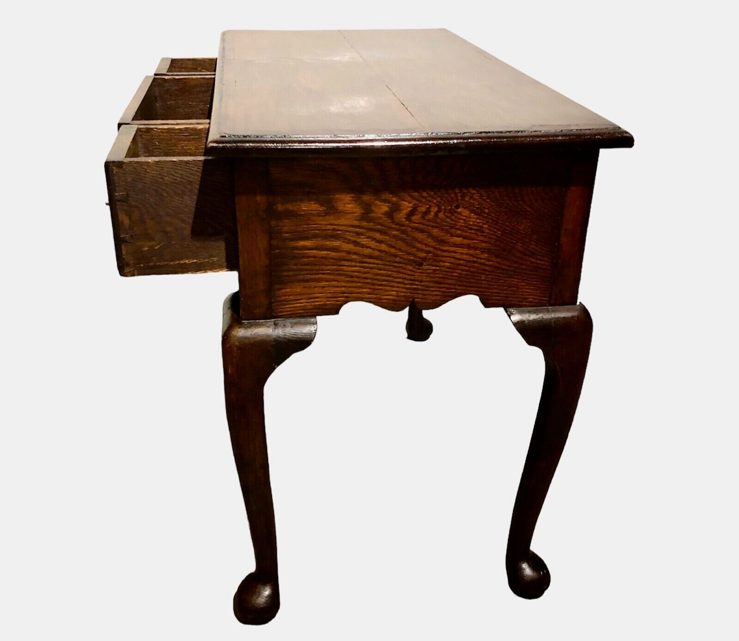 000796....Handsome Vintage Oak Lowboy Desk