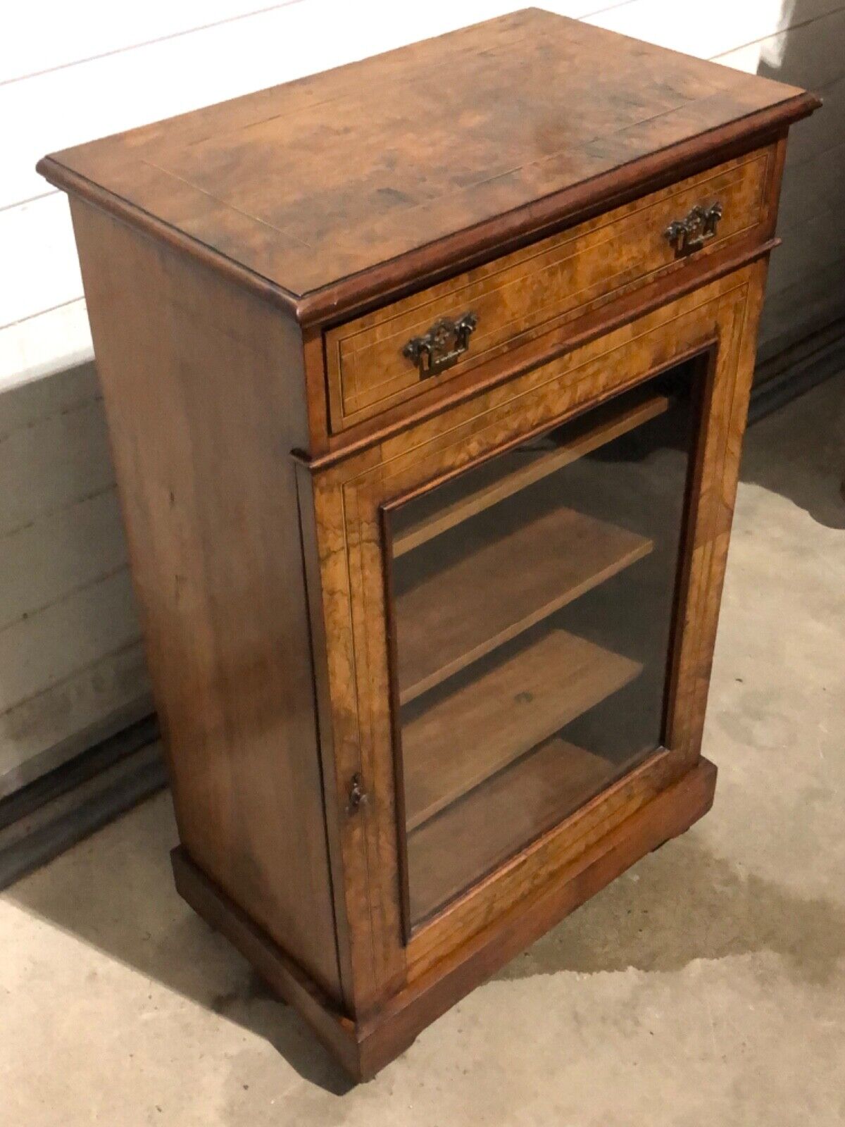 000773....Handsome Antique Walnut Pier Cabinet ( sold )