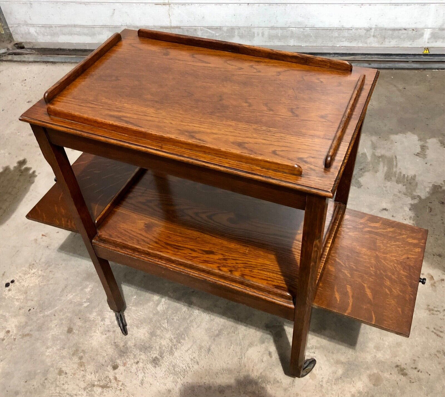 000795.... Handsome Vintage Arts And Crafts Oak Trolley / Buffet ( sold )