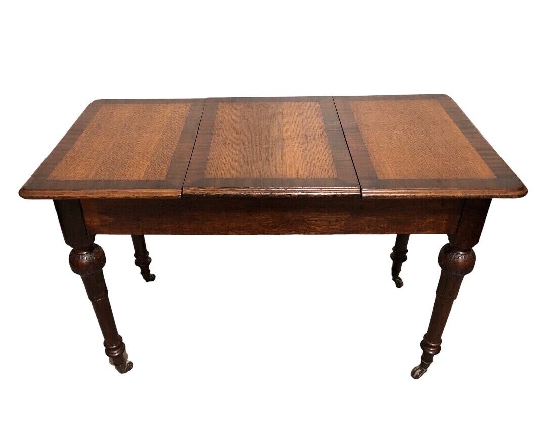 000826....Antique Oak Library Table / Work Table ( sold )