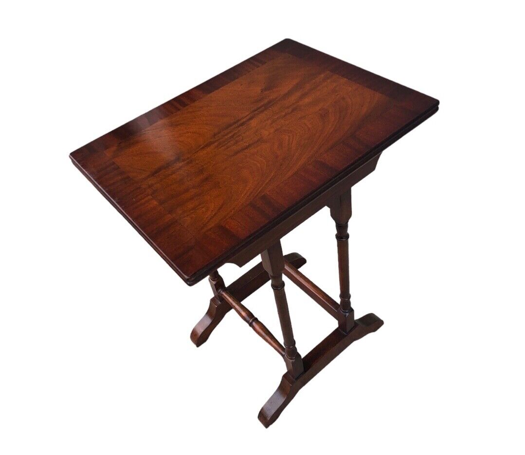 000815....Handsome Pair Of Vintage Mahogany Occasional Tables / Wine Tables ( sold )