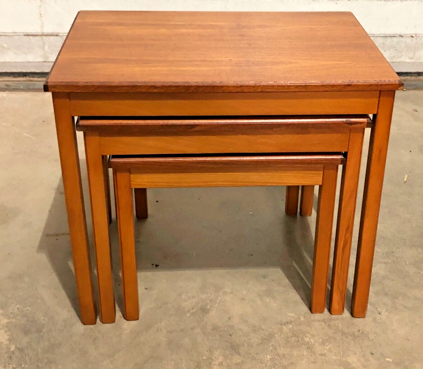 000861....Retro Teak Nest Of Tables / Danish Style Tables ( sold )