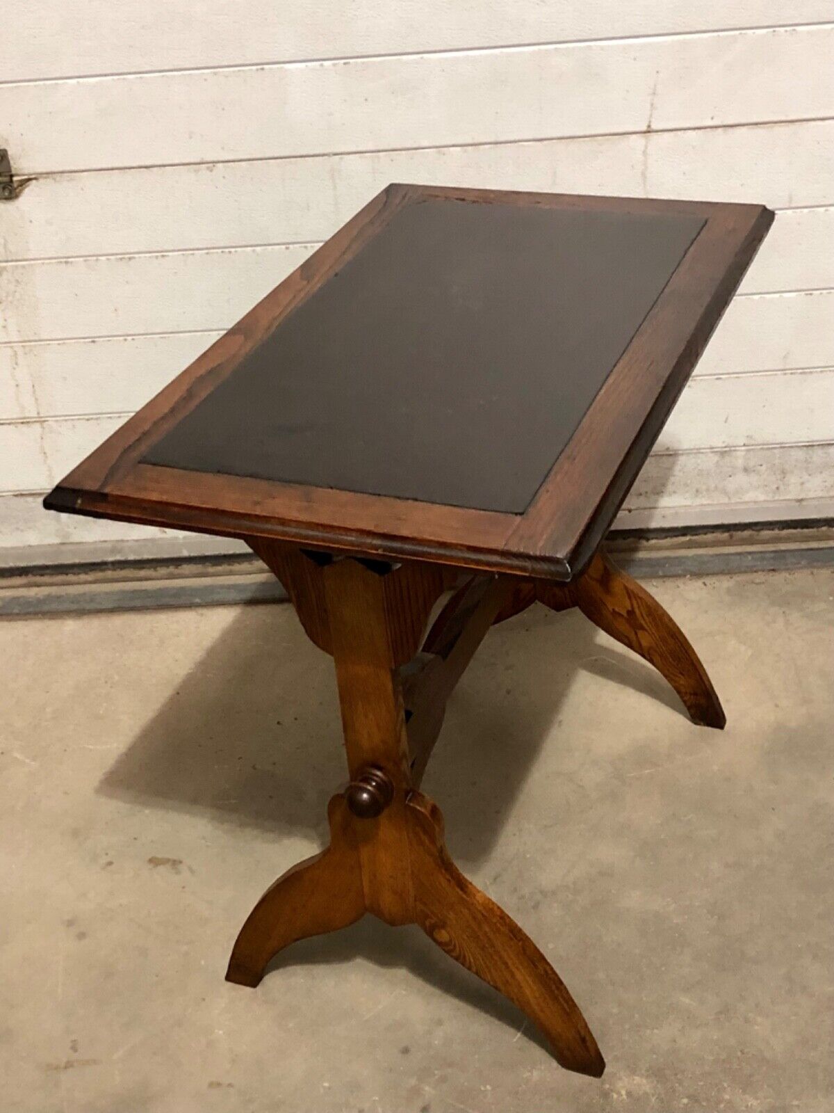 000852....Arts And Crafts Rustic Oak Writing Table ( sold )