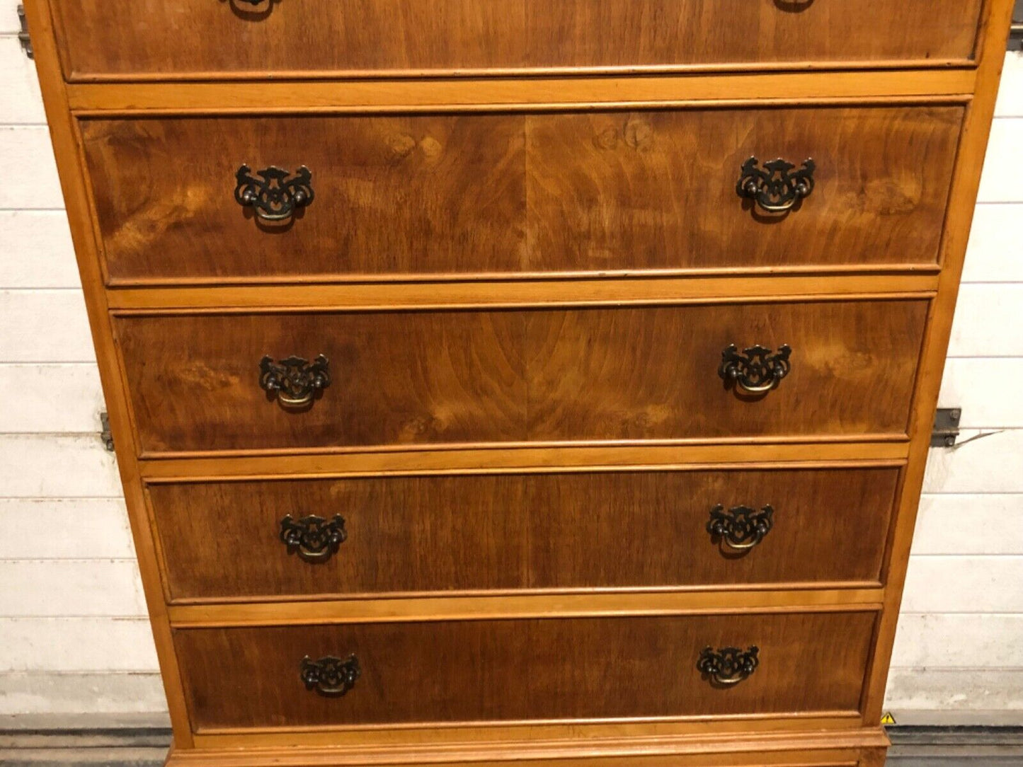 000776....Handsome Vintage Walnut Tallboy / Seven Drawer Tall Chest ( sold )