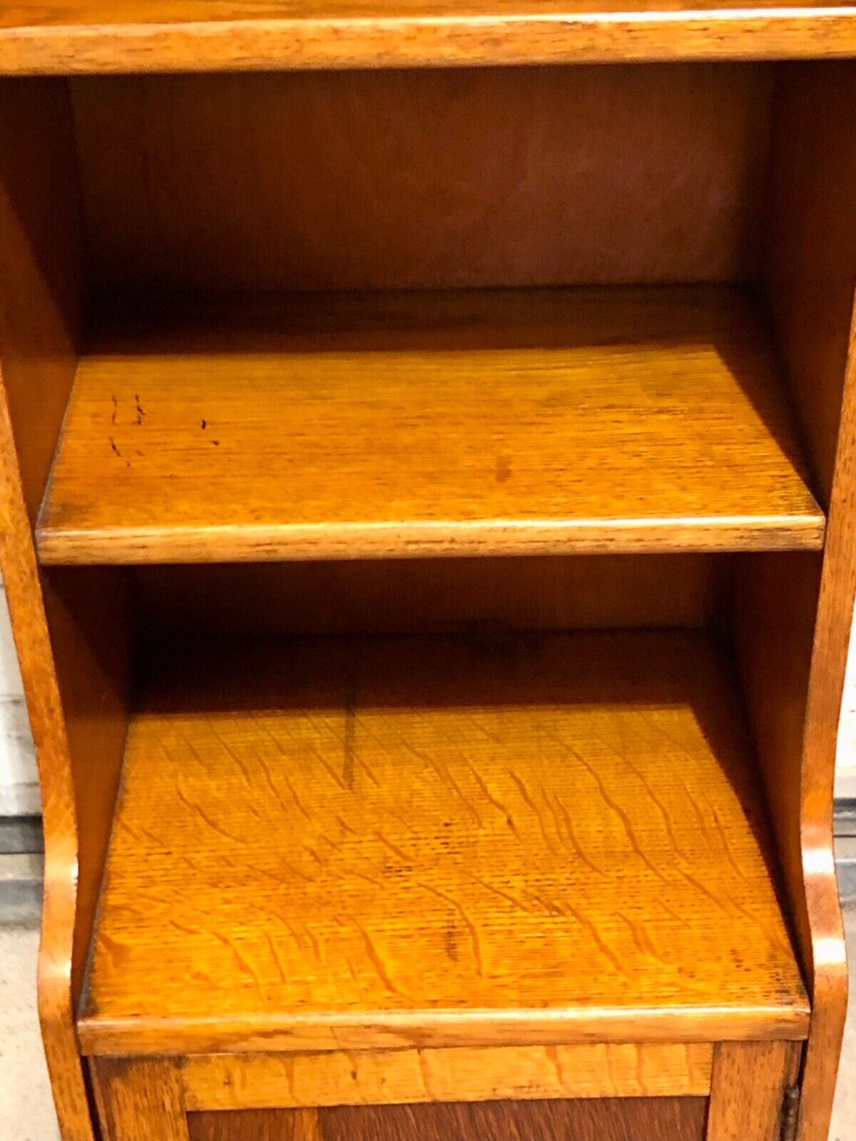 000748....Handsome Vintage Bookcase With Cupboard And Shelves( sold )