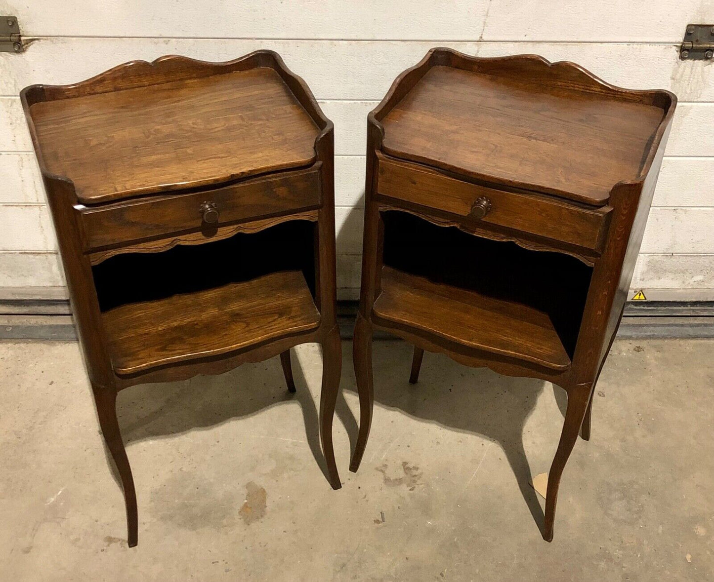 000766....Handsome Pair Of Antique French Oak Bedside Tables / Nightstands( sold )