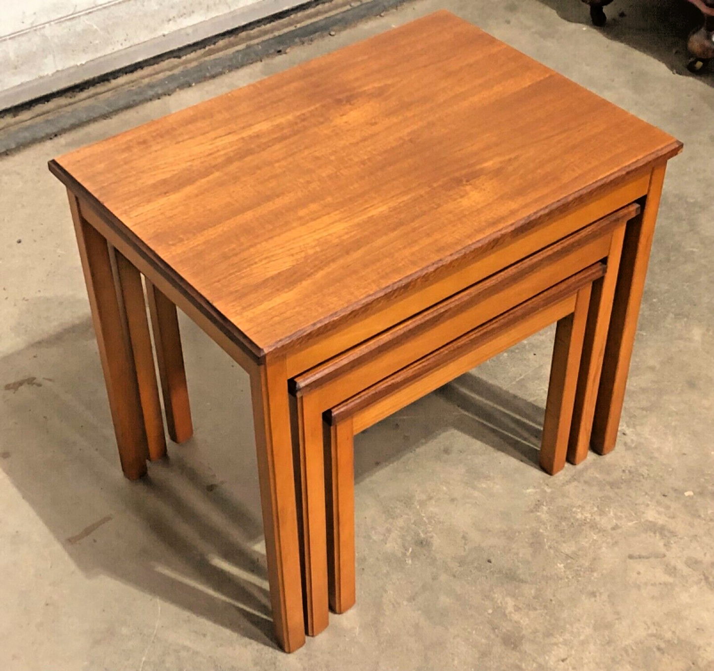 000861....Retro Teak Nest Of Tables / Danish Style Tables ( sold )
