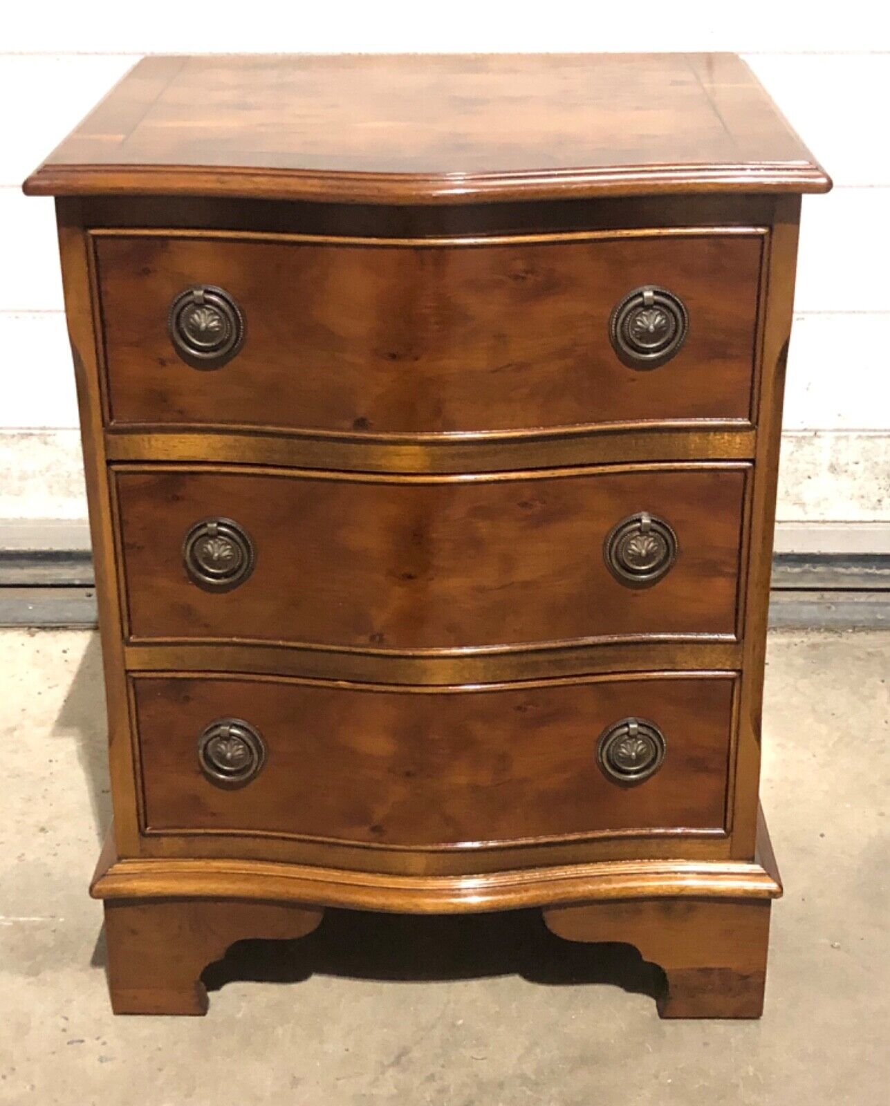 000781.....Handsome Pair Of Vintage Yew Bedside Chests / Bedside Tables( sold )