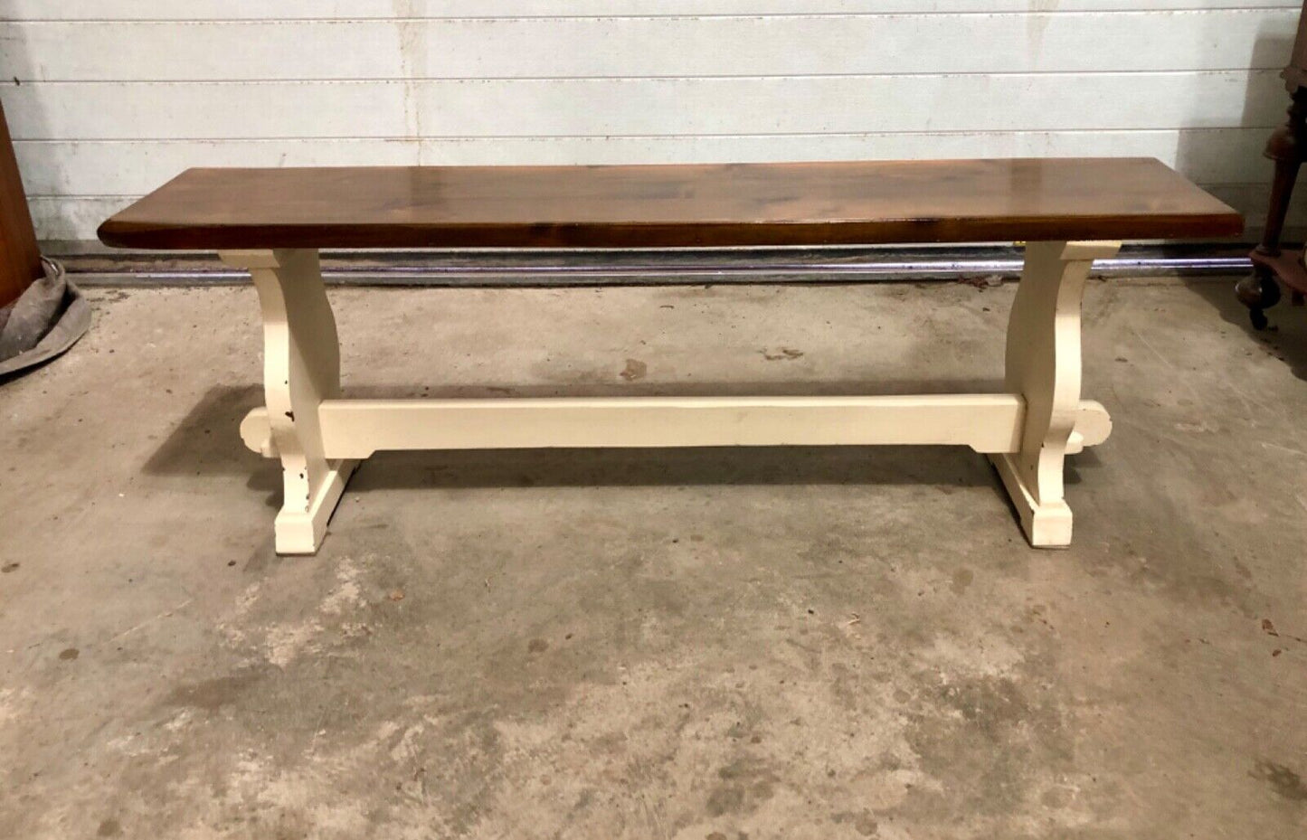 000745....Classic Vintage Bench With Painted Base ( sold )