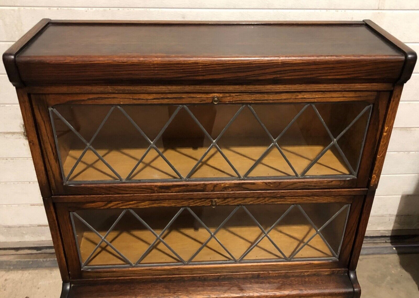 000777....Handsome Vintage Barristers Style Bookcase / Stacking Glazed Bookshelves