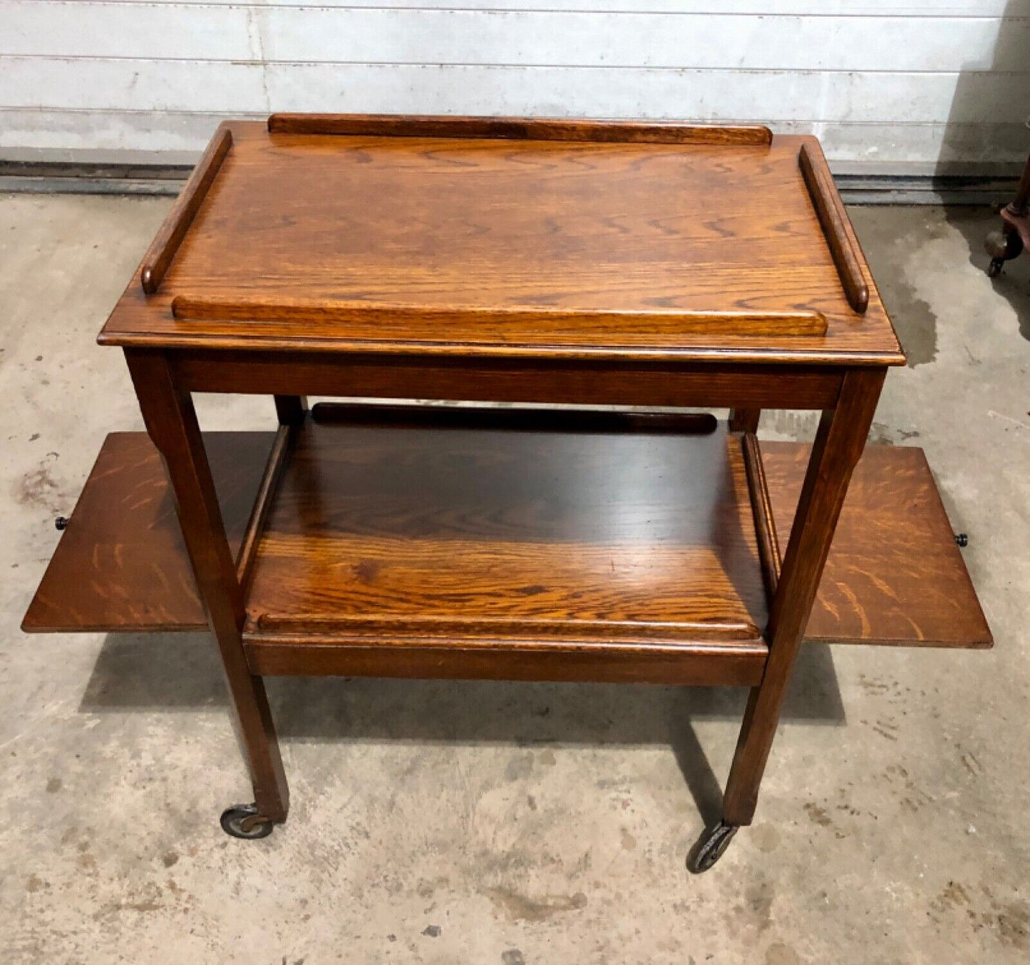 000795.... Handsome Vintage Arts And Crafts Oak Trolley / Buffet ( sold )