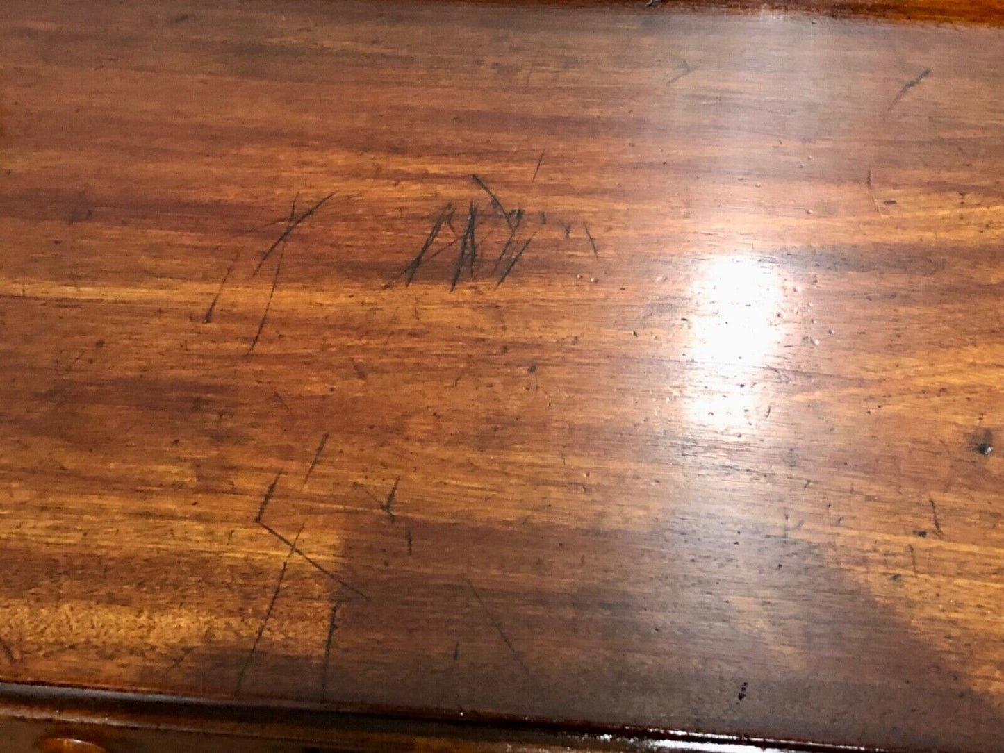 000756....Handsome Antique Mahogany Writing / Hall Table