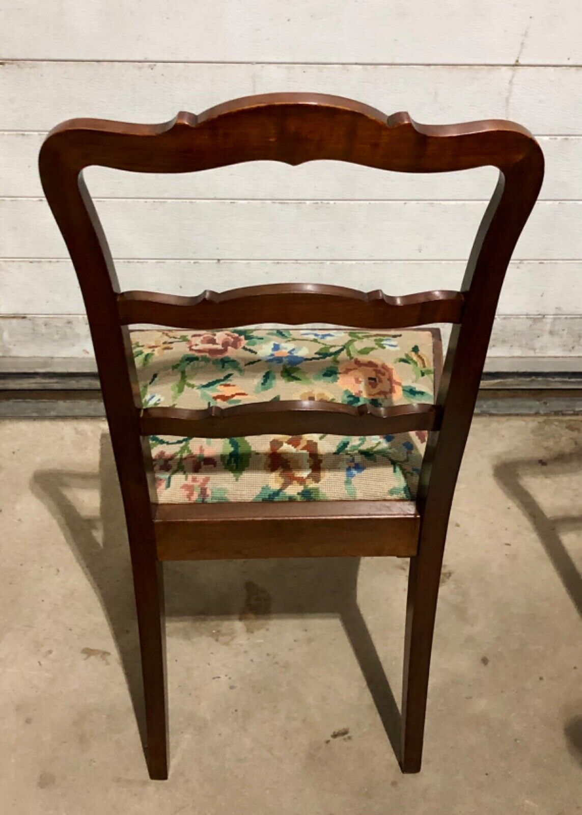 000744....Handsome Set Of Four Vintage Chairs With Tapestry Seats
