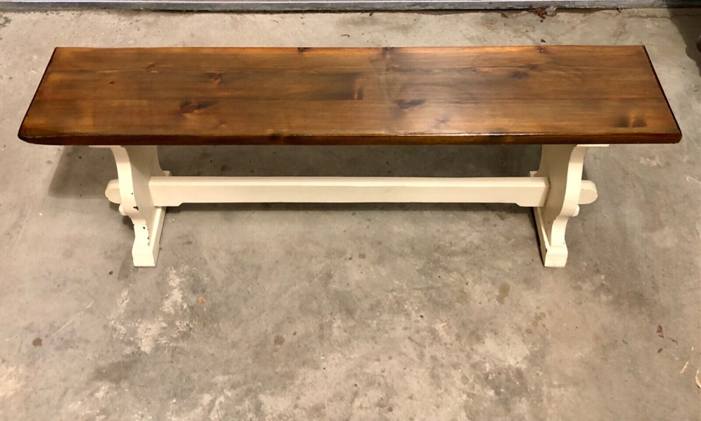 000745....Classic Vintage Bench With Painted Base ( sold )