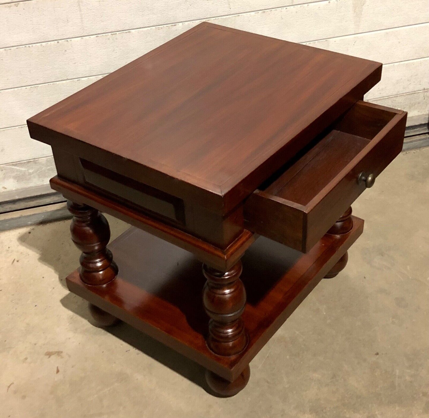 000771....Handsome Pair Of Vintage Bedside Tables / Lamp Tables ( sold )