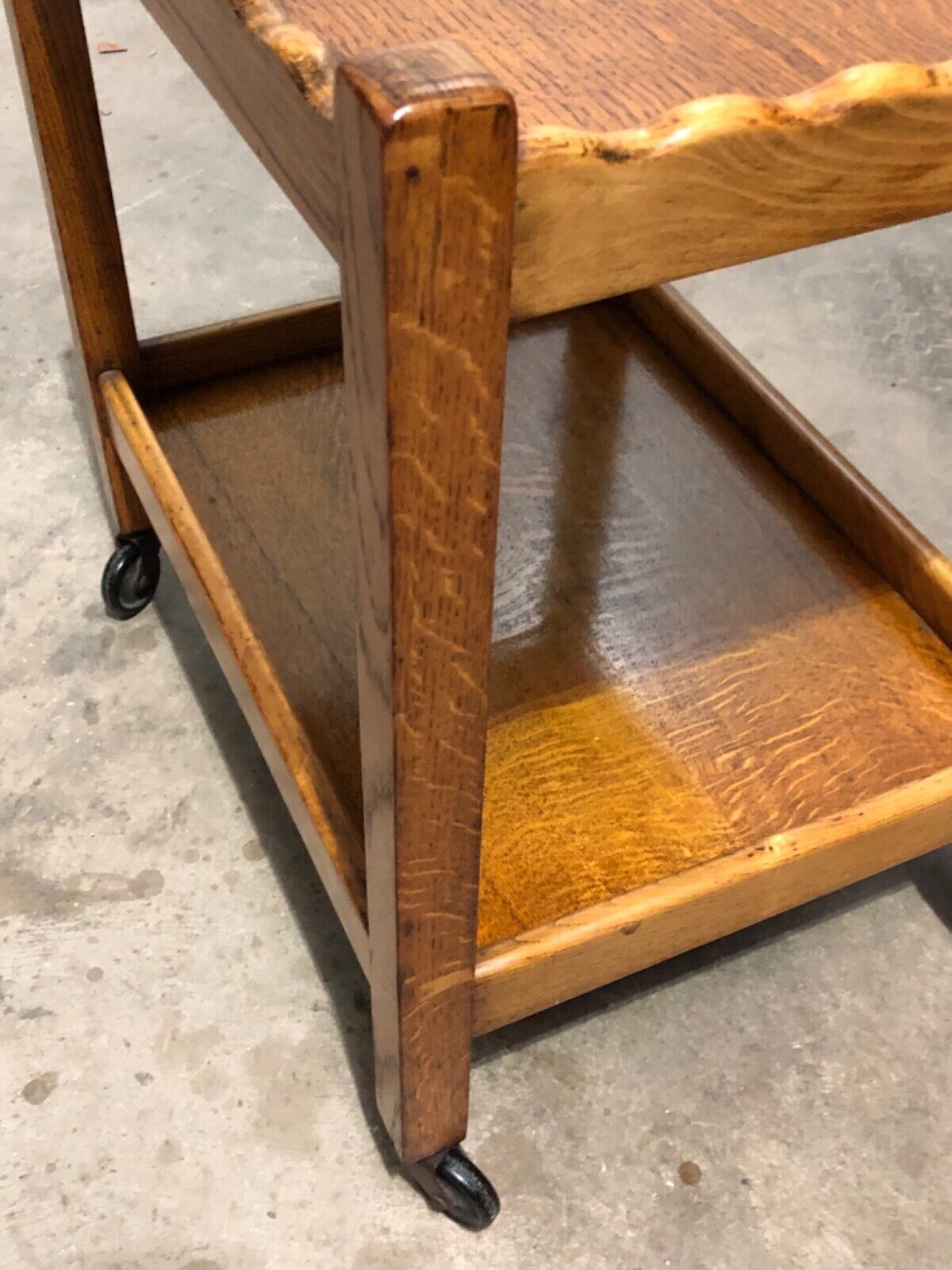 000784....Handsome Small Vintage Trolley / Side Table / Bedside Table ( sold )