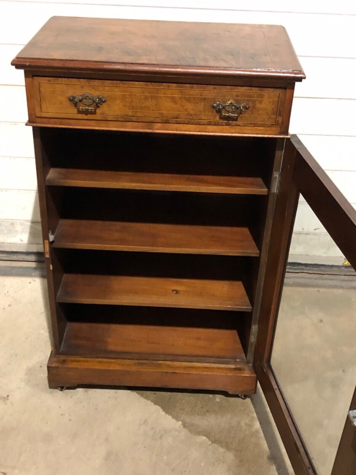 000773....Handsome Antique Walnut Pier Cabinet ( sold )