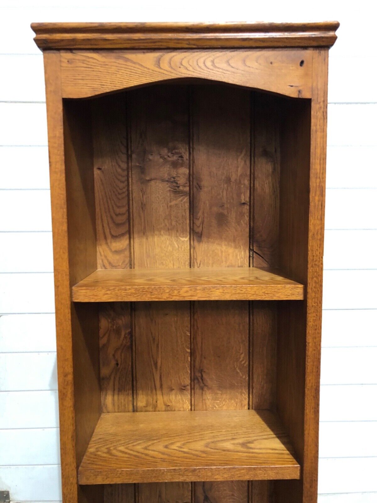 000789....Handsome Pair Of Vintage Solid Oak Bookcases