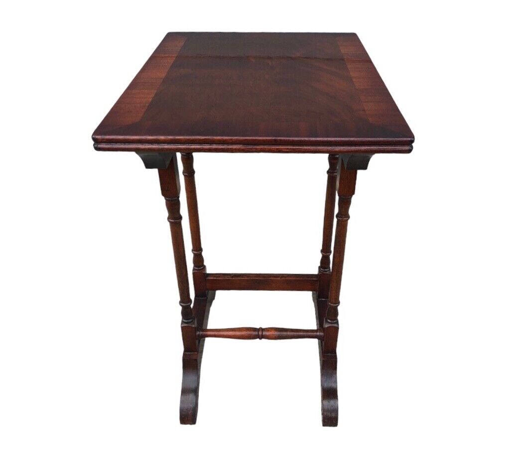 000815....Handsome Pair Of Vintage Mahogany Occasional Tables / Wine Tables ( sold )