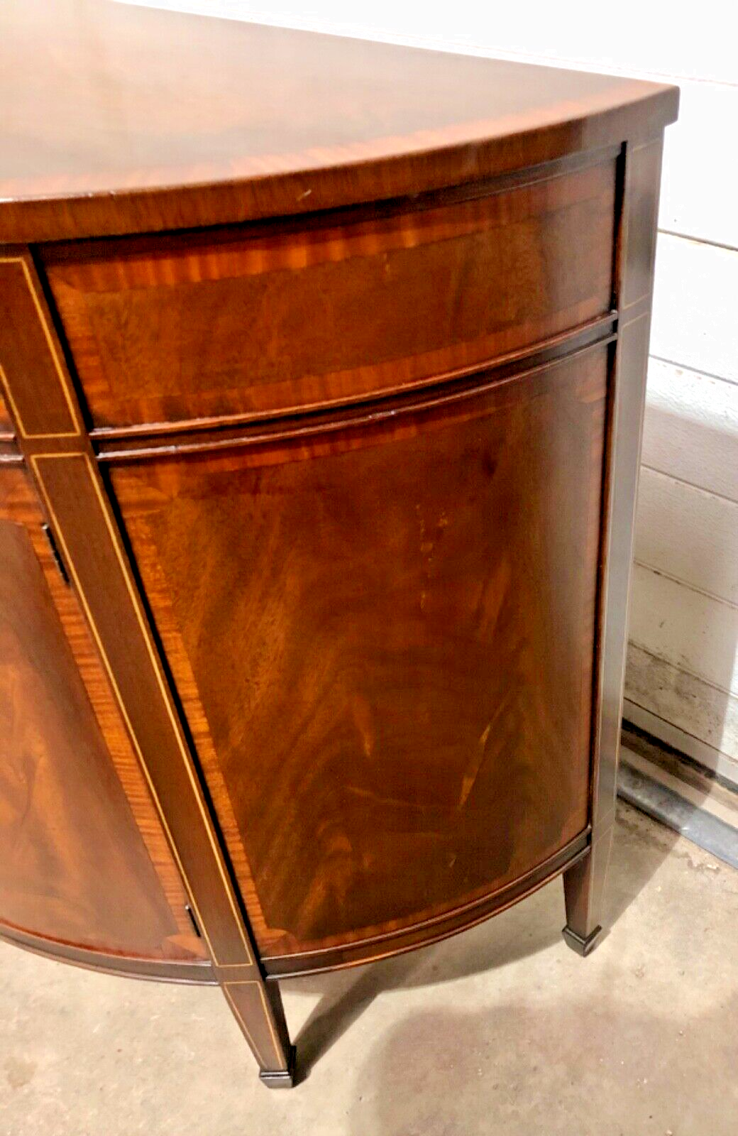 000807....Handsome Vintage Mahogany Demi Lune Side / Drinks Cabinet ( sold )