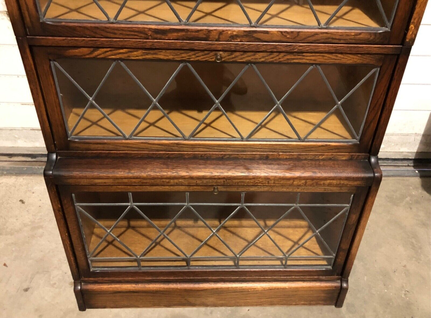 000777....Handsome Vintage Barristers Style Bookcase / Stacking Glazed Bookshelves
