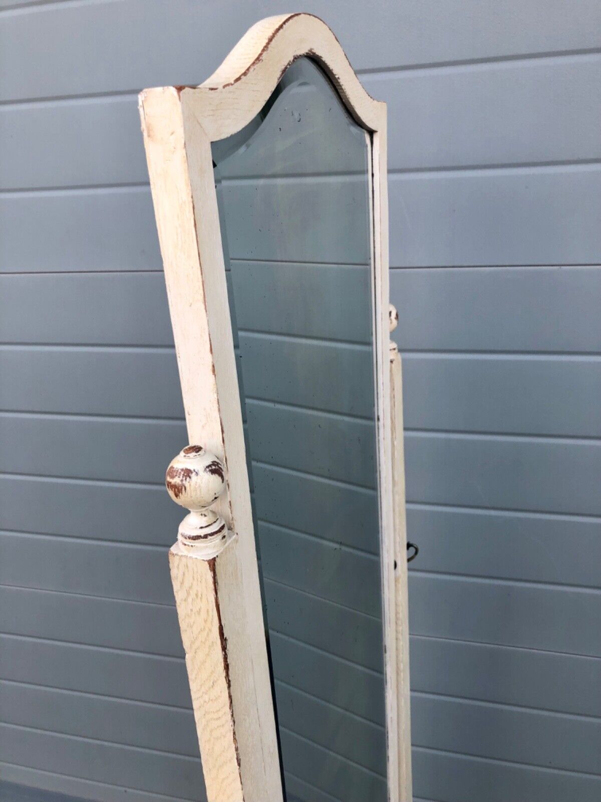000799....Handsome Vintage Painted Cheval Mirror ( sold )