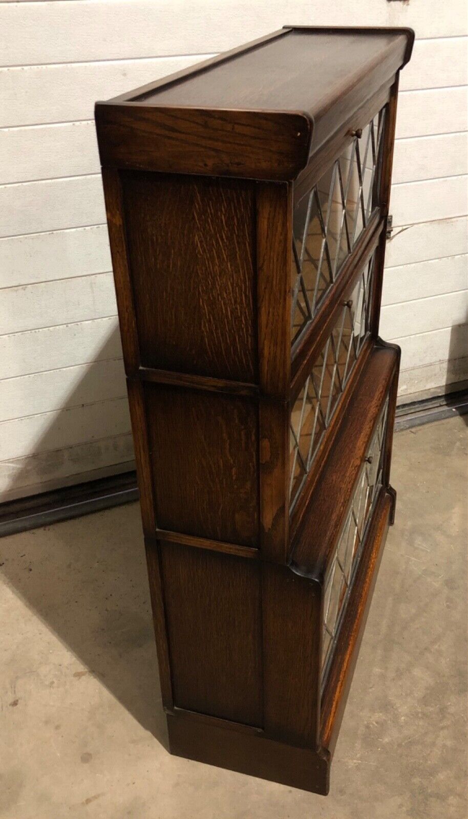 000777....Handsome Vintage Barristers Style Bookcase / Stacking Glazed Bookshelves