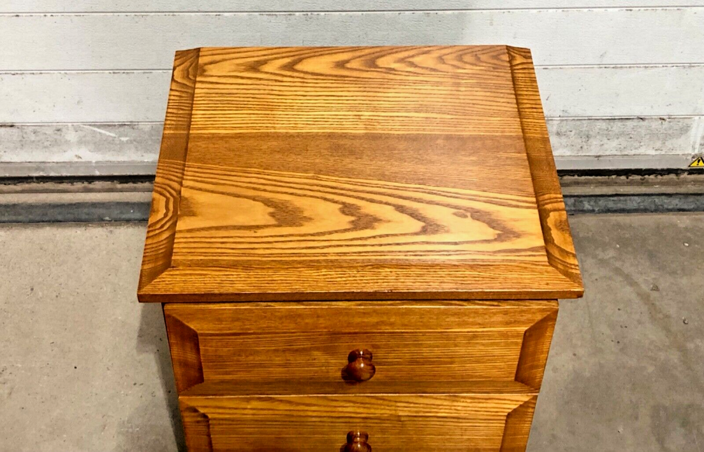 000827....Handsome Pair Of Solid Ash Bedside Chests / Vintage Ash Lamp Tables ( sold )