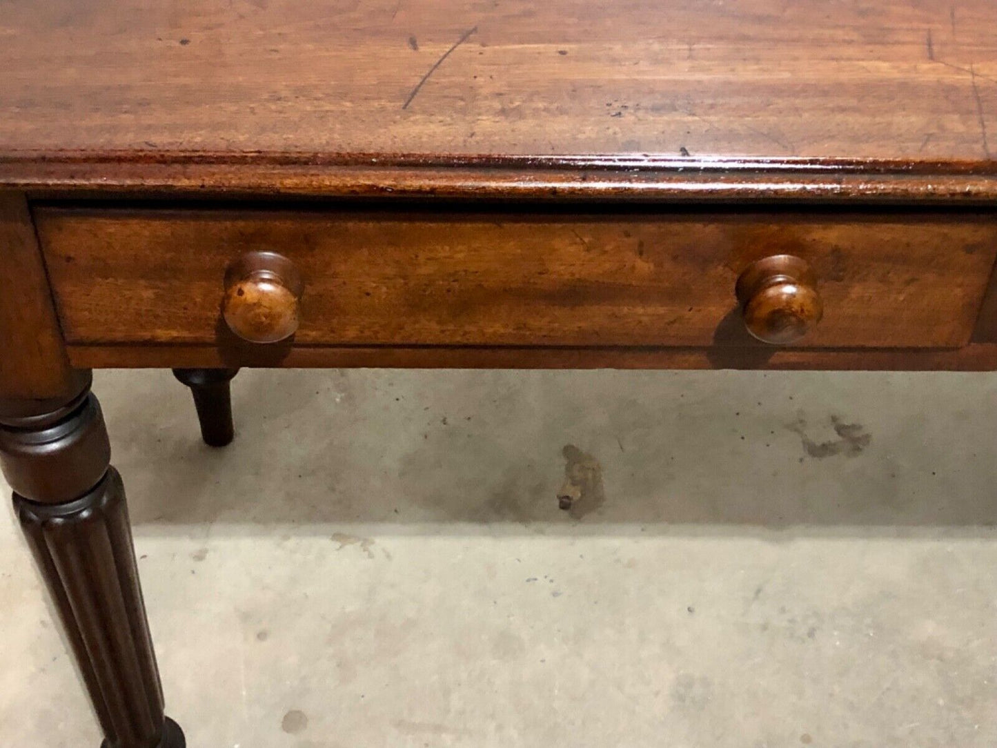 000756....Handsome Antique Mahogany Writing / Hall Table