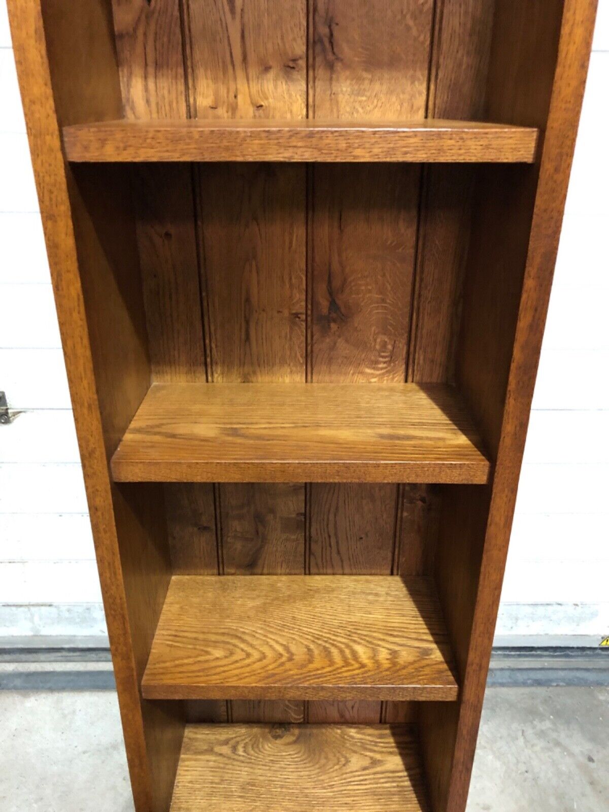 000789....Handsome Pair Of Vintage Solid Oak Bookcases