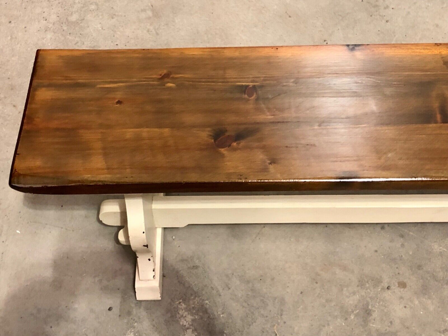 000745....Classic Vintage Bench With Painted Base ( sold )