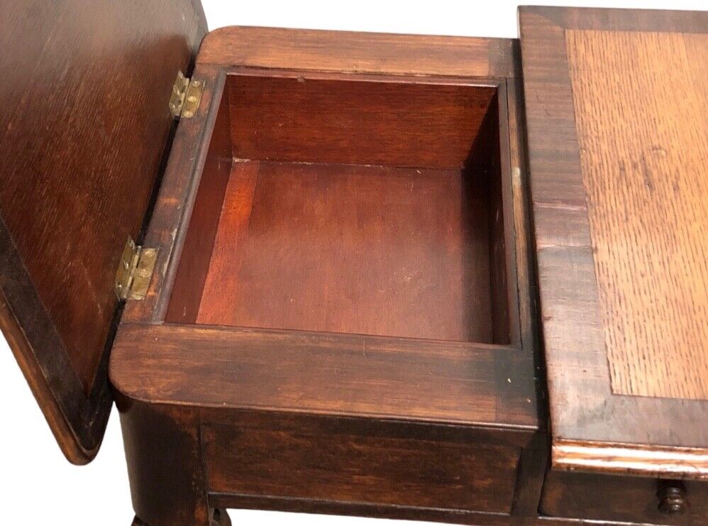 000826....Antique Oak Library Table / Work Table ( sold )
