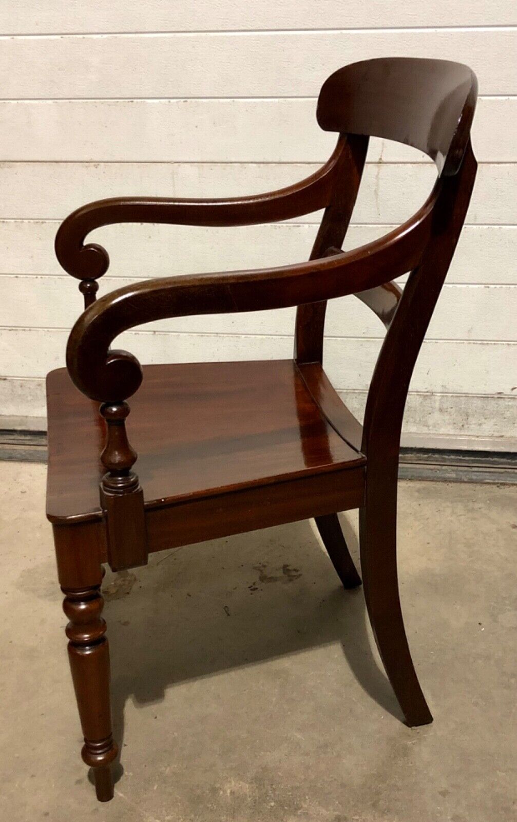 000761....Handsome Antique Regency Mahogany Carver Armchair ( sold )