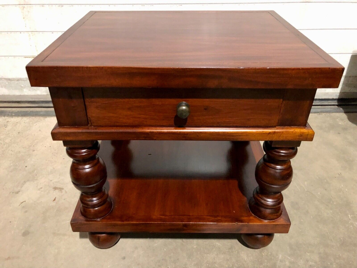 000771....Handsome Pair Of Vintage Bedside Tables / Lamp Tables ( sold )