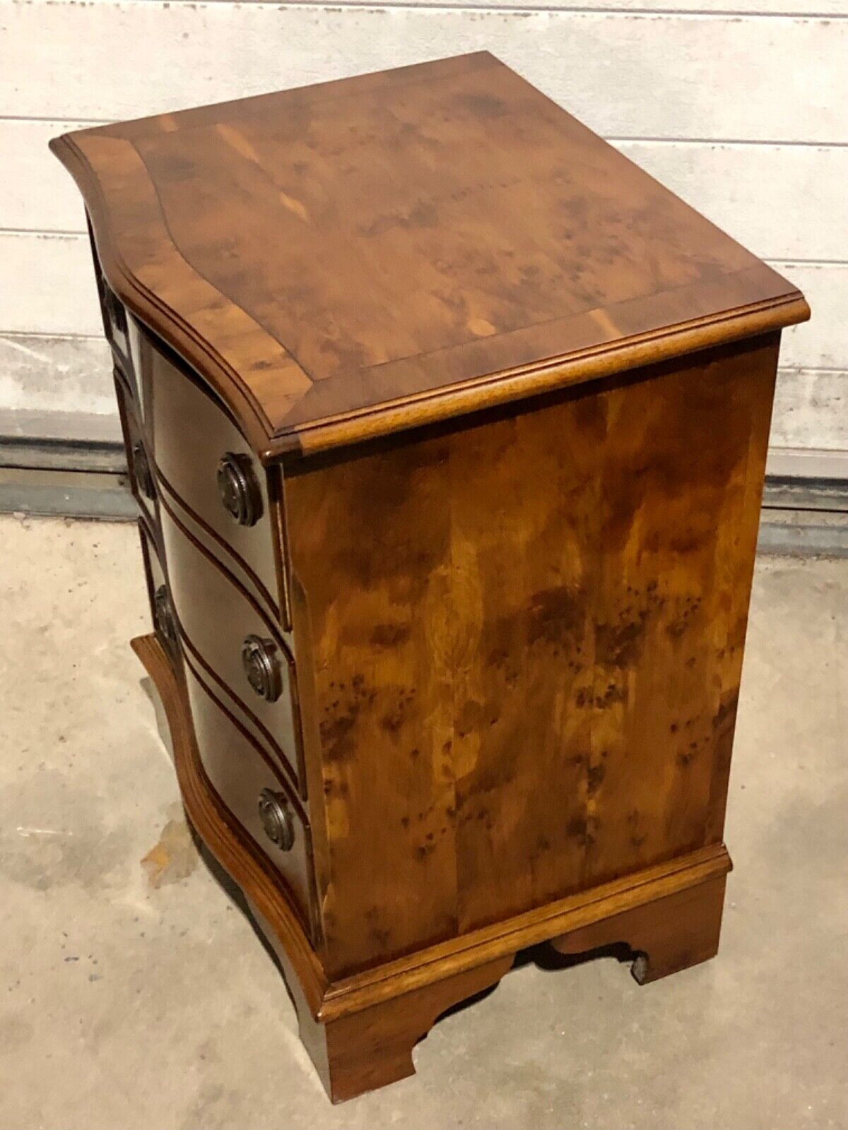 000781.....Handsome Pair Of Vintage Yew Bedside Chests / Bedside Tables( sold )