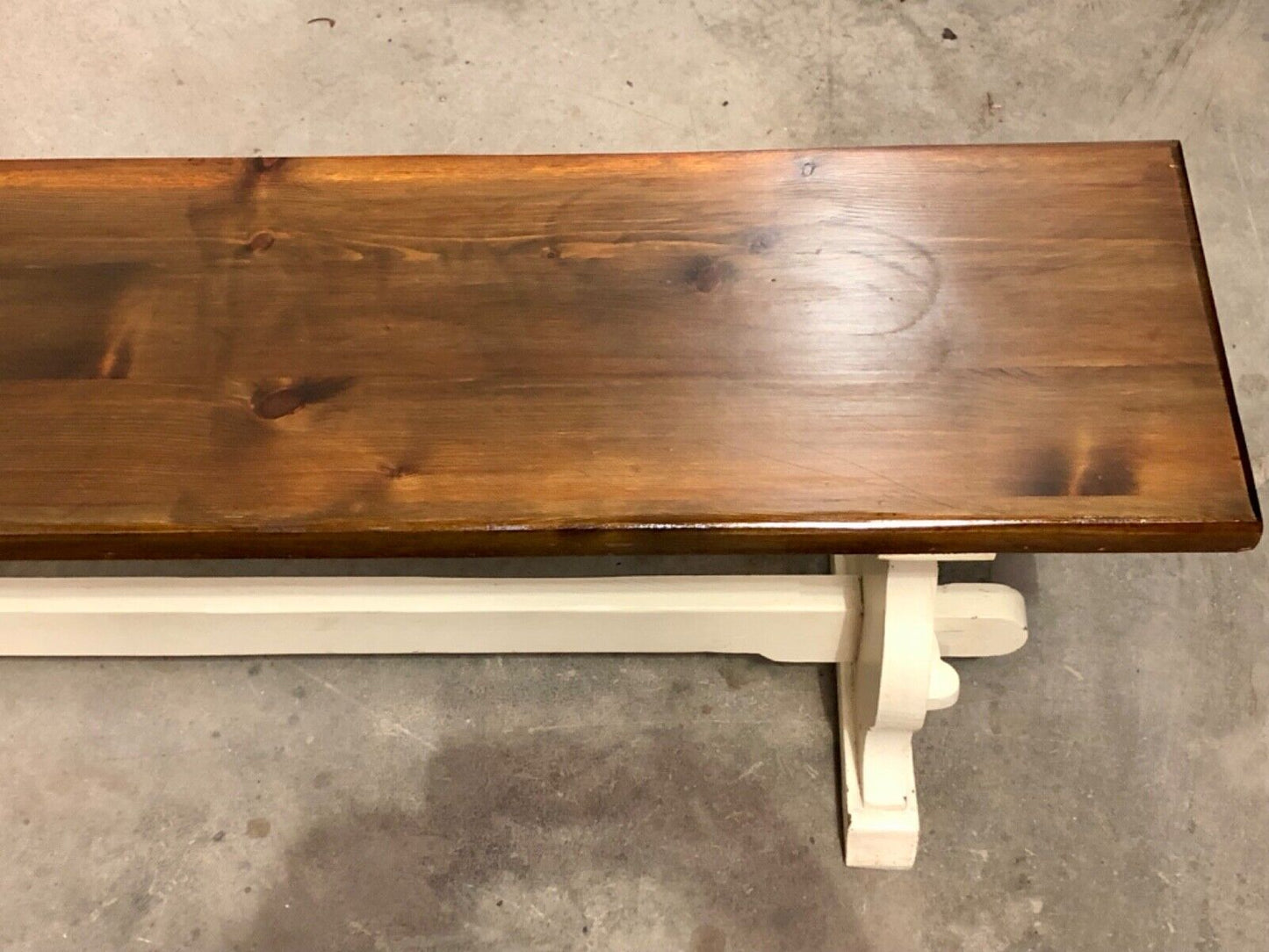 000745....Classic Vintage Bench With Painted Base ( sold )