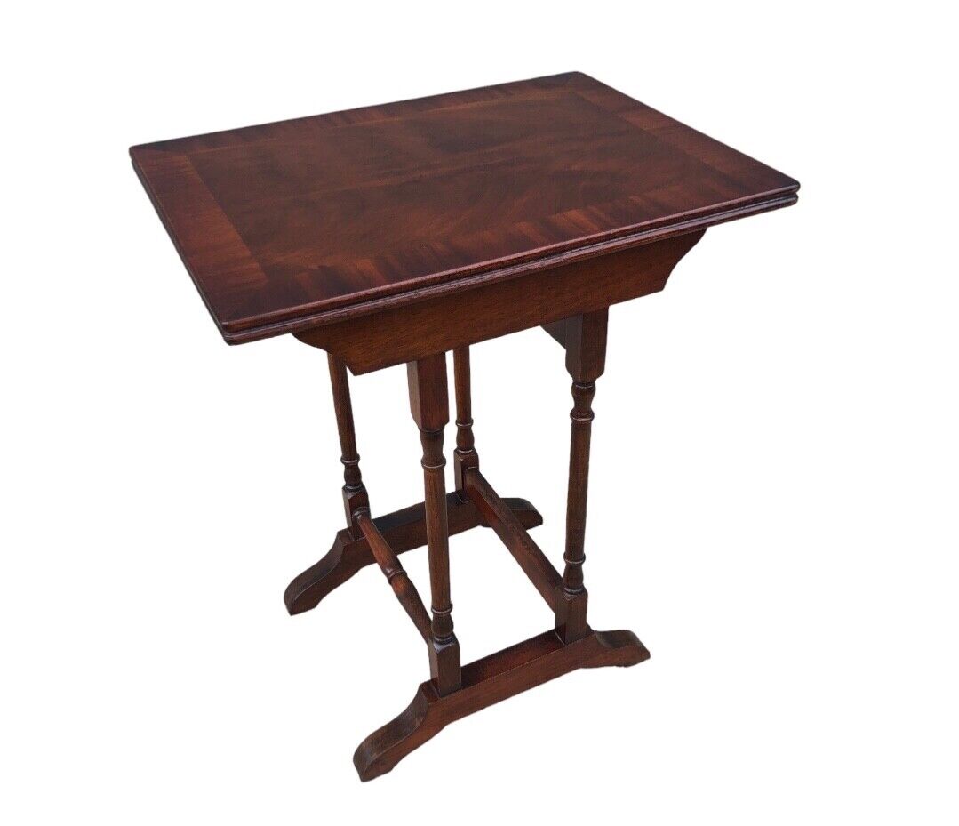 000815....Handsome Pair Of Vintage Mahogany Occasional Tables / Wine Tables ( sold )