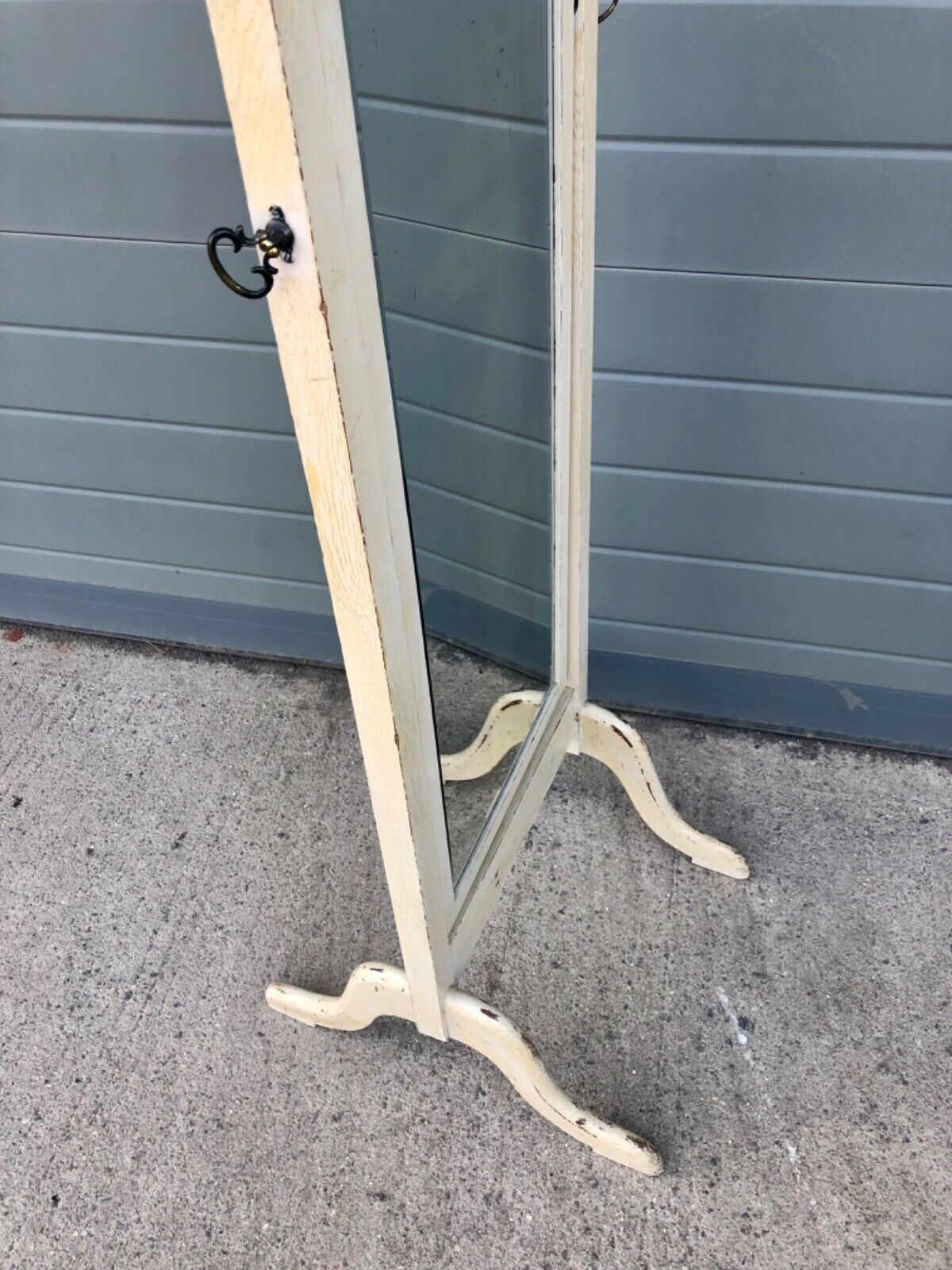 000799....Handsome Vintage Painted Cheval Mirror ( sold )