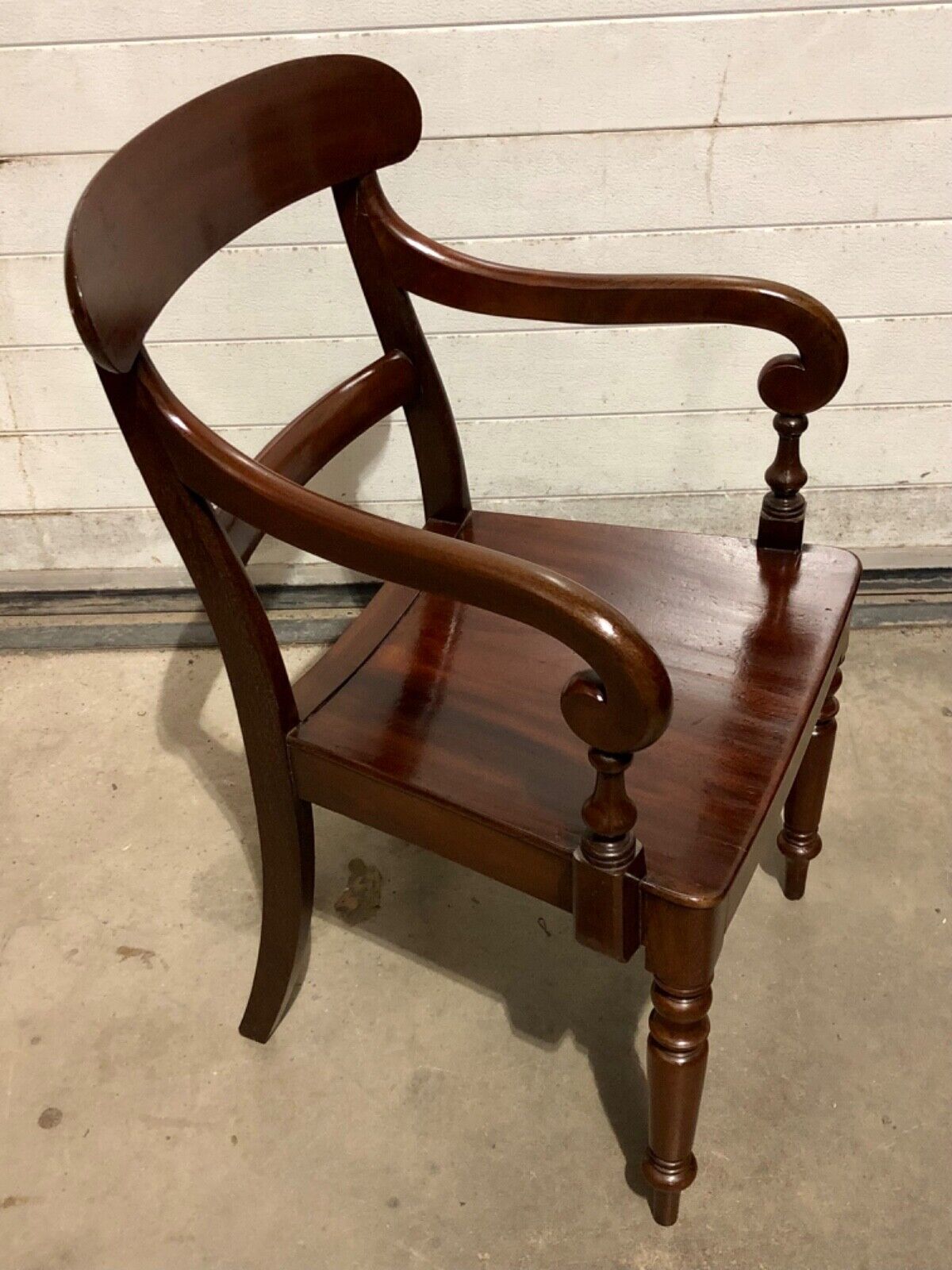 000761....Handsome Antique Regency Mahogany Carver Armchair ( sold )