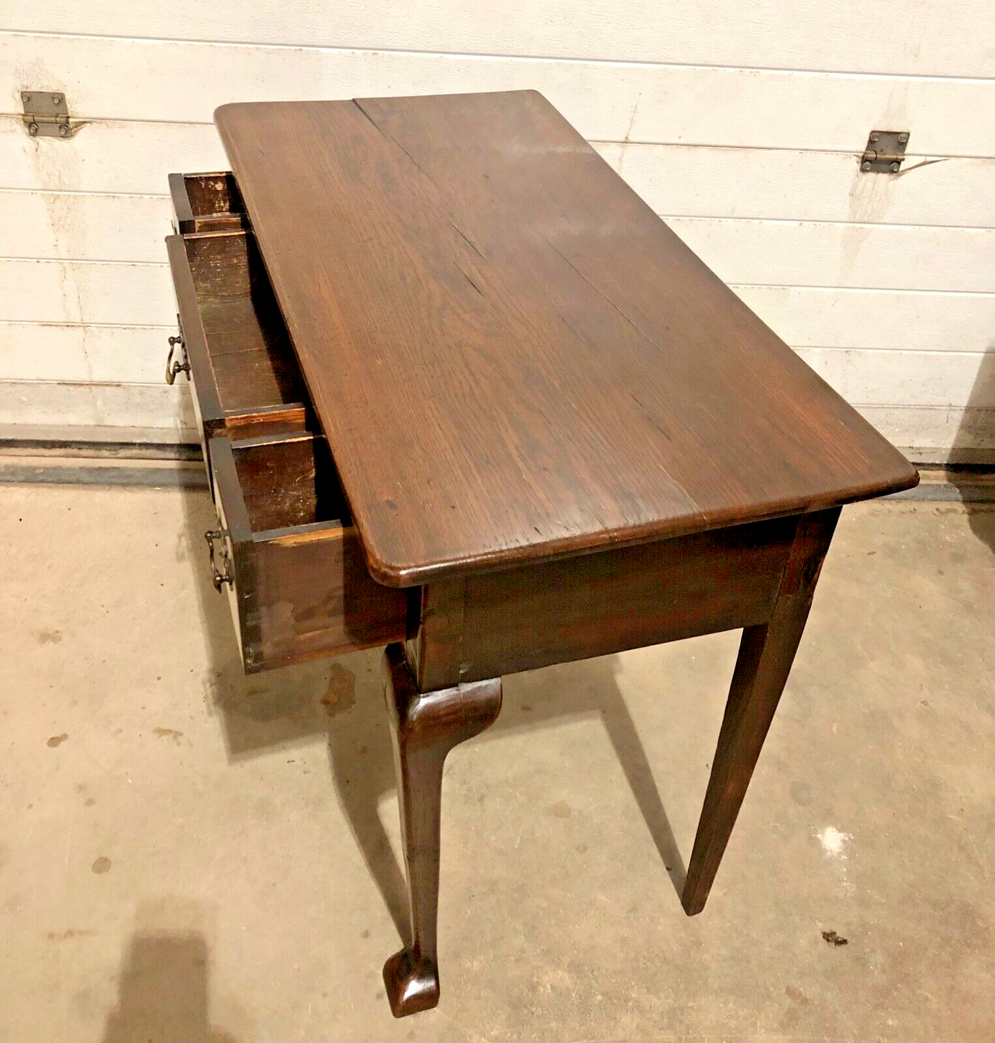 000801....Handsome Antique Oak Lowboy / Writing Table