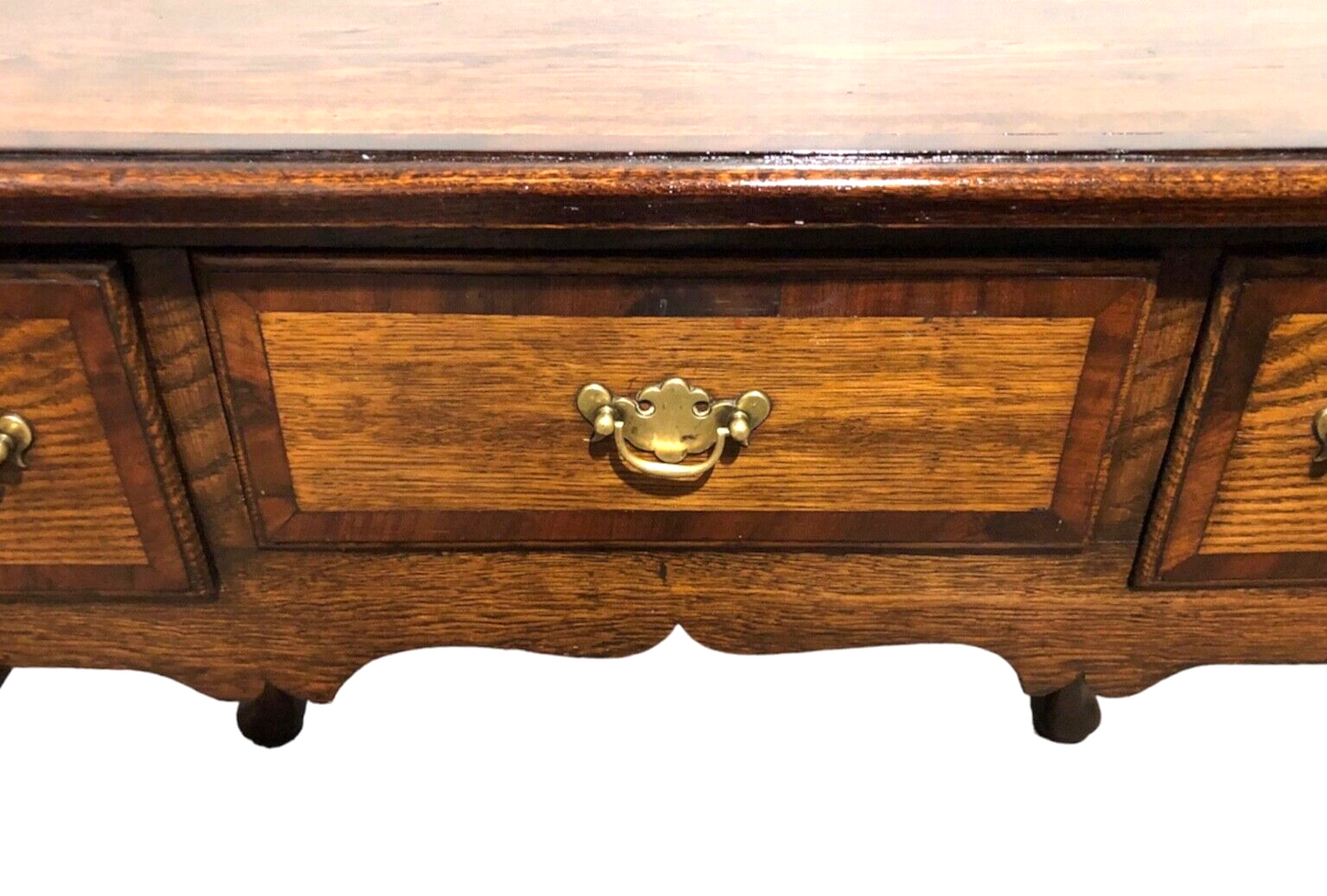 000796....Handsome Vintage Oak Lowboy Desk.