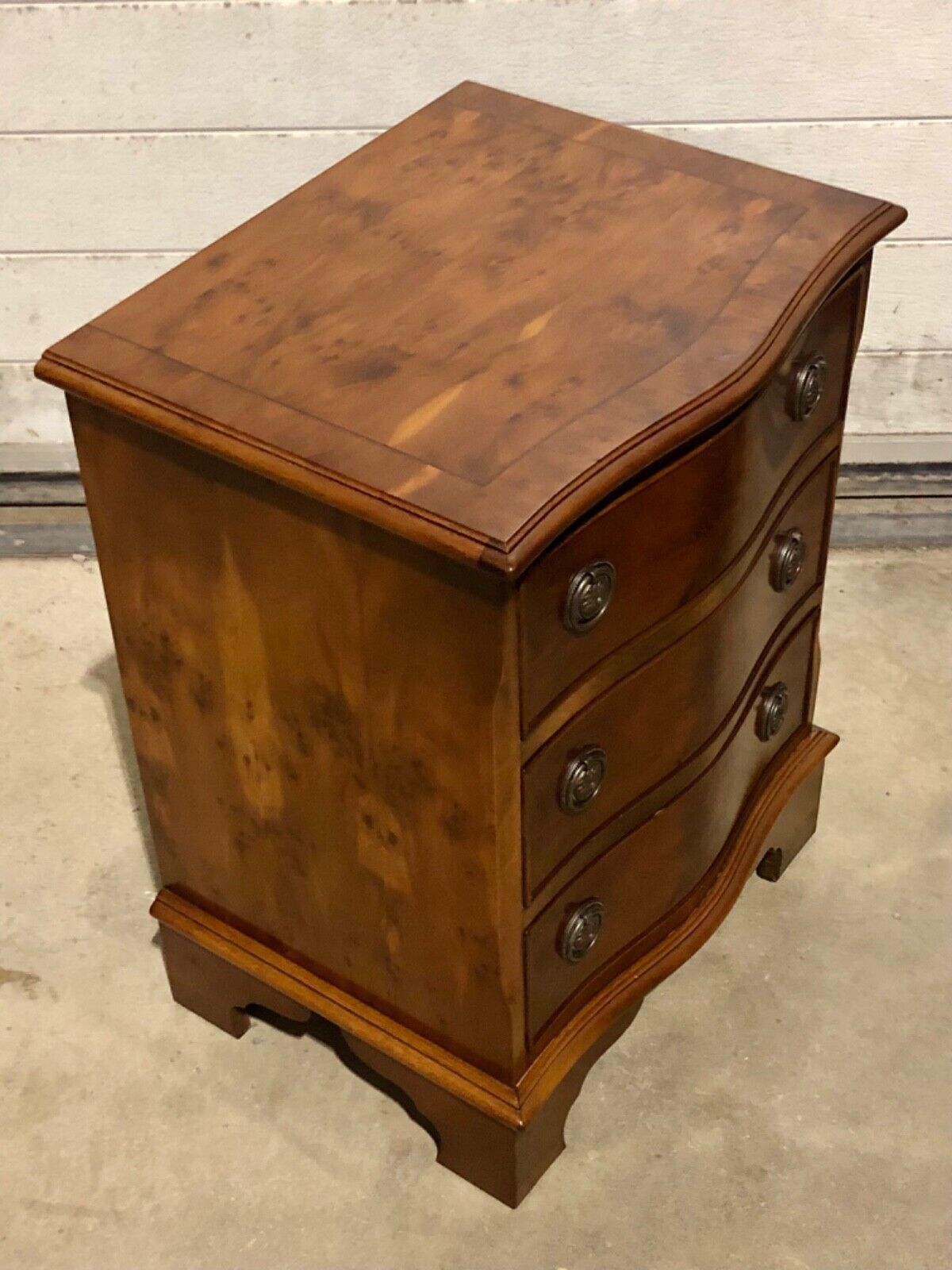 000781.....Handsome Pair Of Vintage Yew Bedside Chests / Bedside Tables( sold )