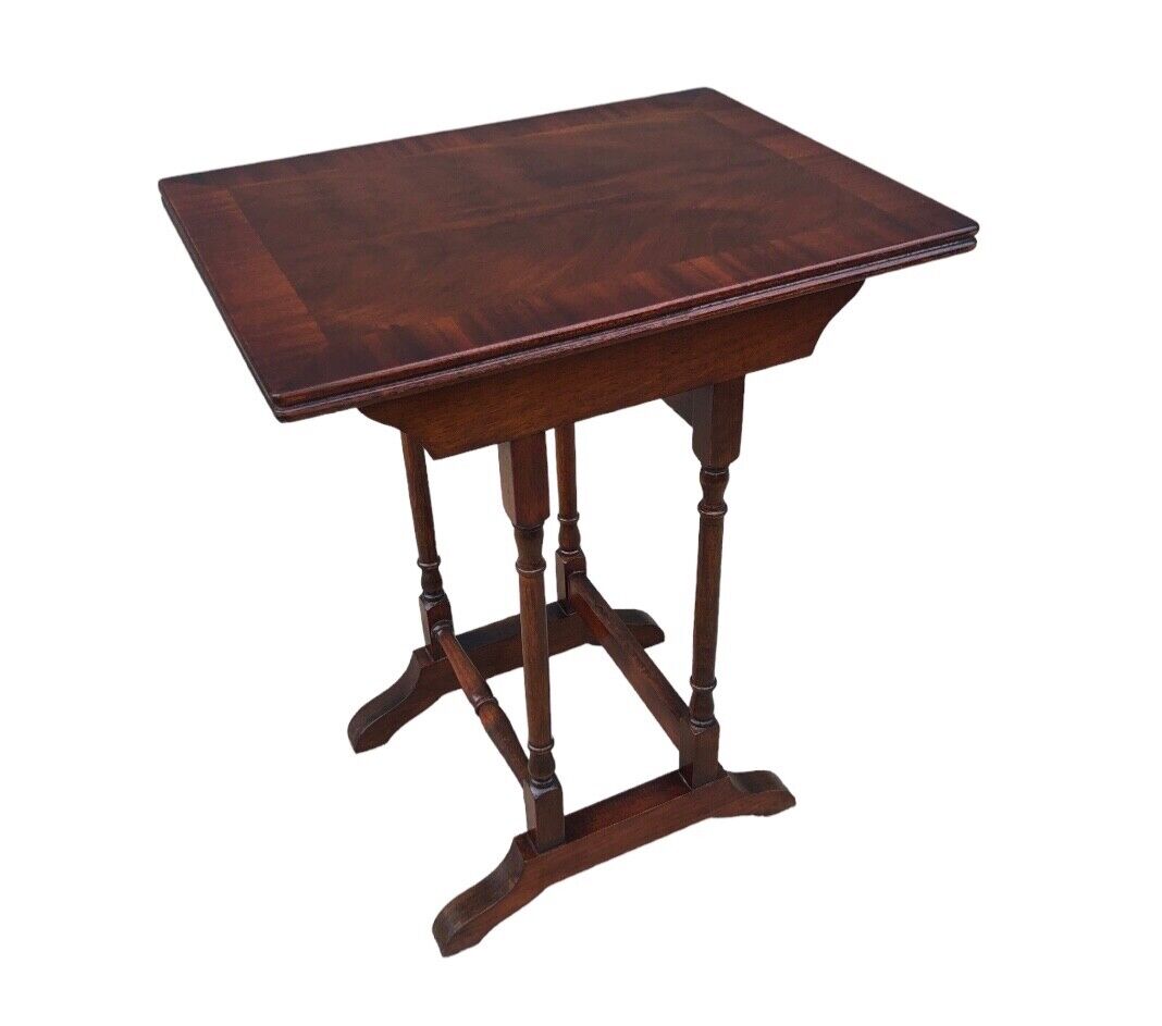 000815....Handsome Pair Of Vintage Mahogany Occasional Tables / Wine Tables ( sold )