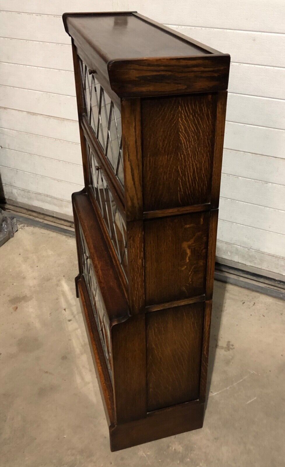 000777....Handsome Vintage Barristers Style Bookcase / Stacking Glazed Bookshelves