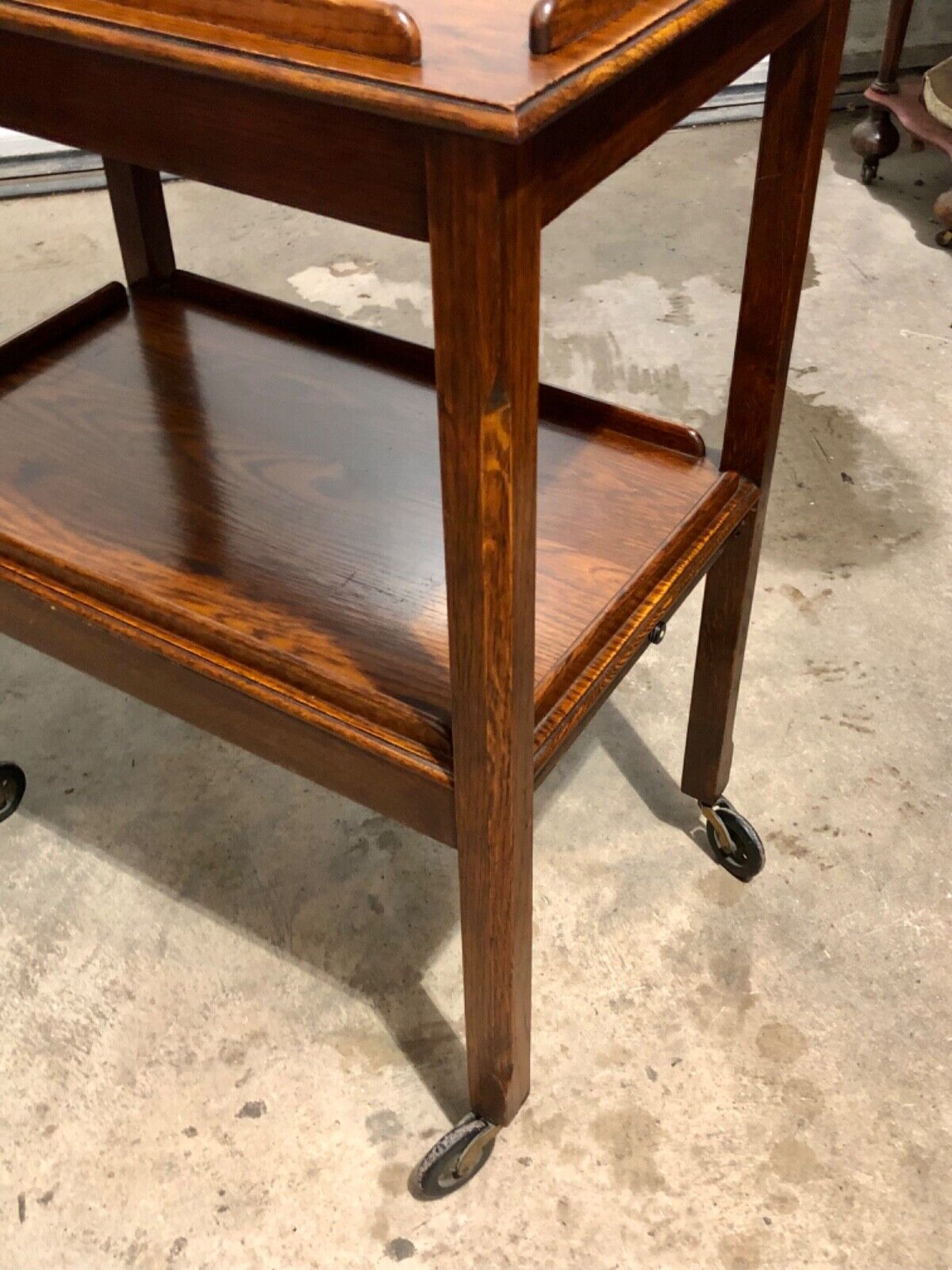 000795.... Handsome Vintage Arts And Crafts Oak Trolley / Buffet ( sold )