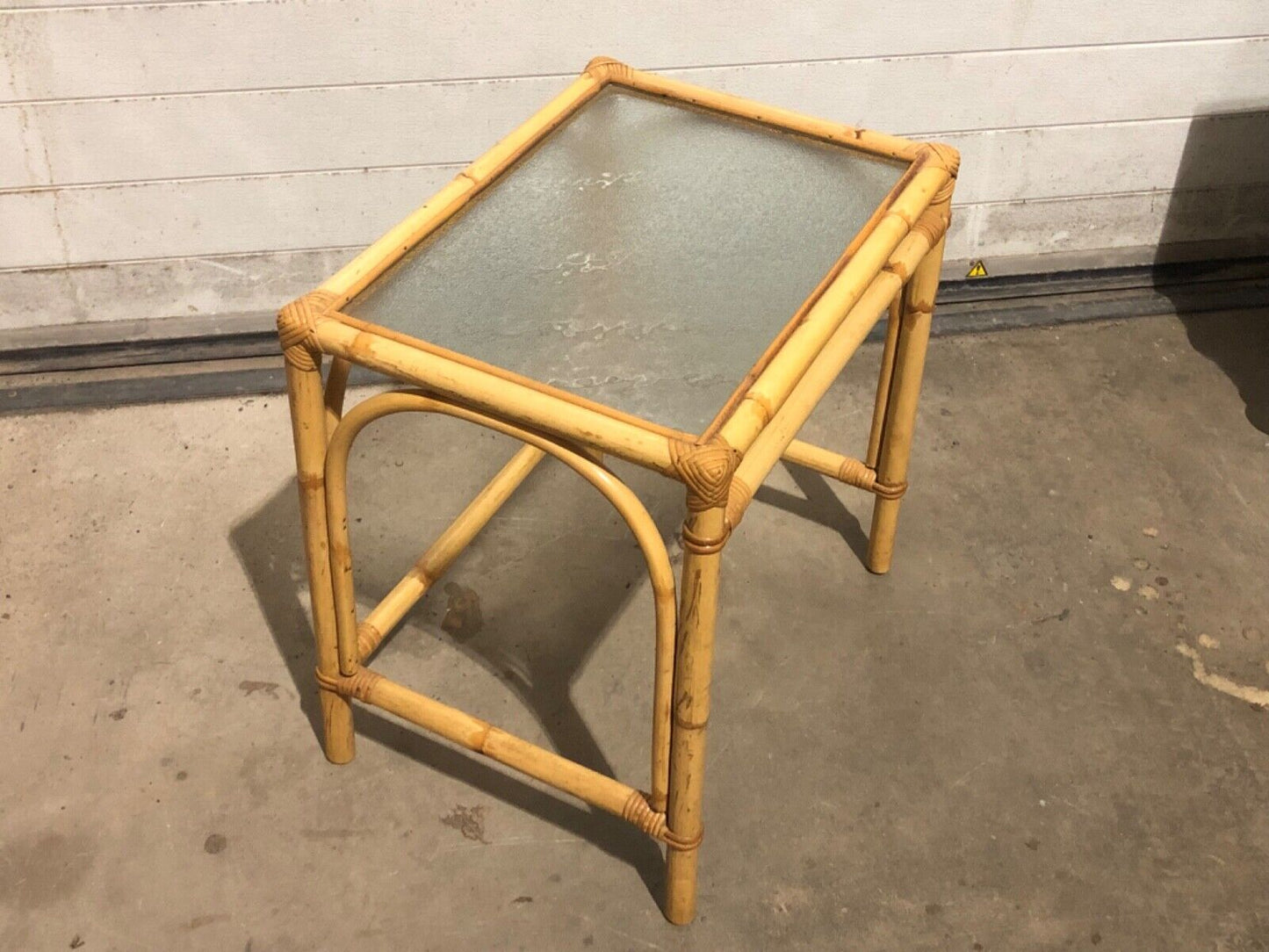 000769....Large Nest Of Vintage Bamboo Tables / Coffee Tables