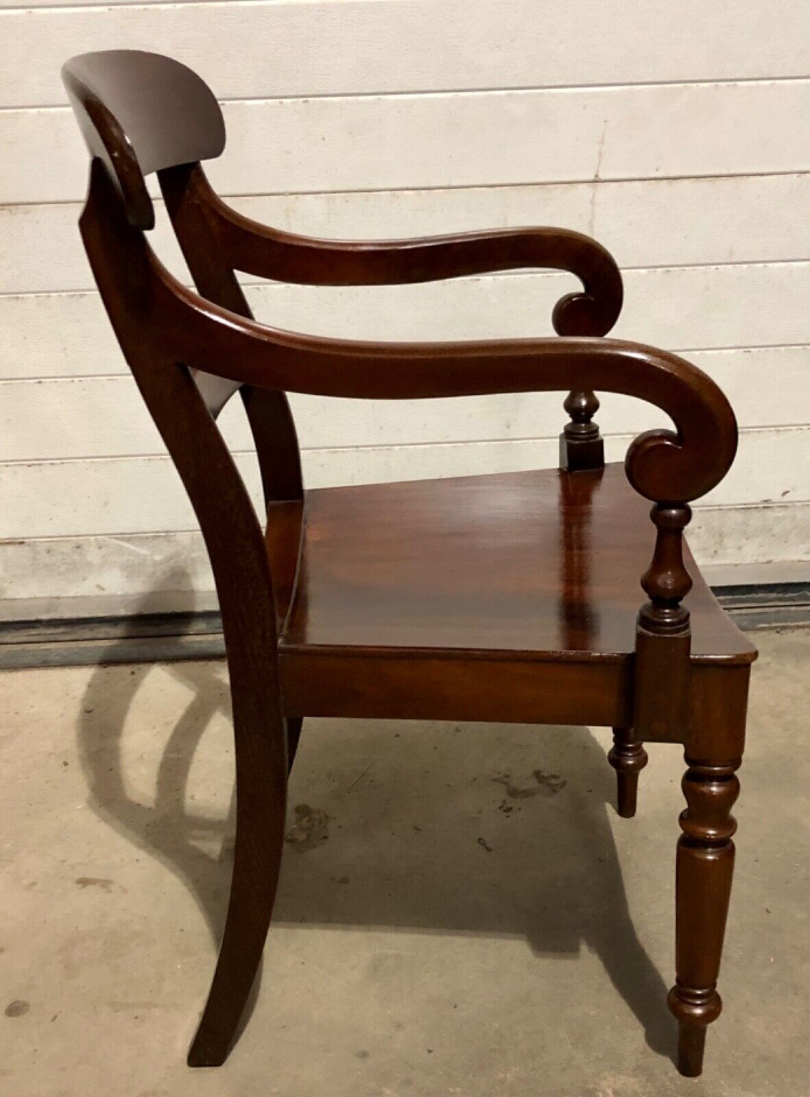 000761....Handsome Antique Regency Mahogany Carver Armchair ( sold )