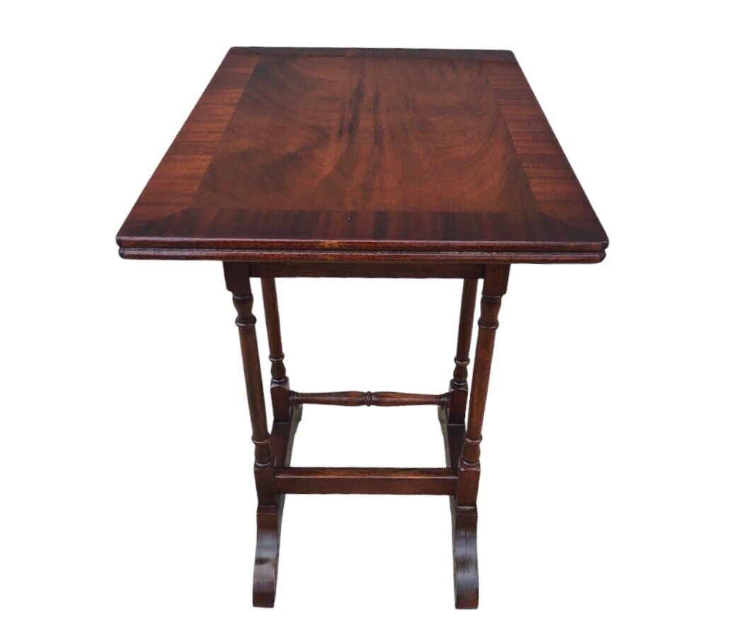000815....Handsome Pair Of Vintage Mahogany Occasional Tables / Wine Tables ( sold )