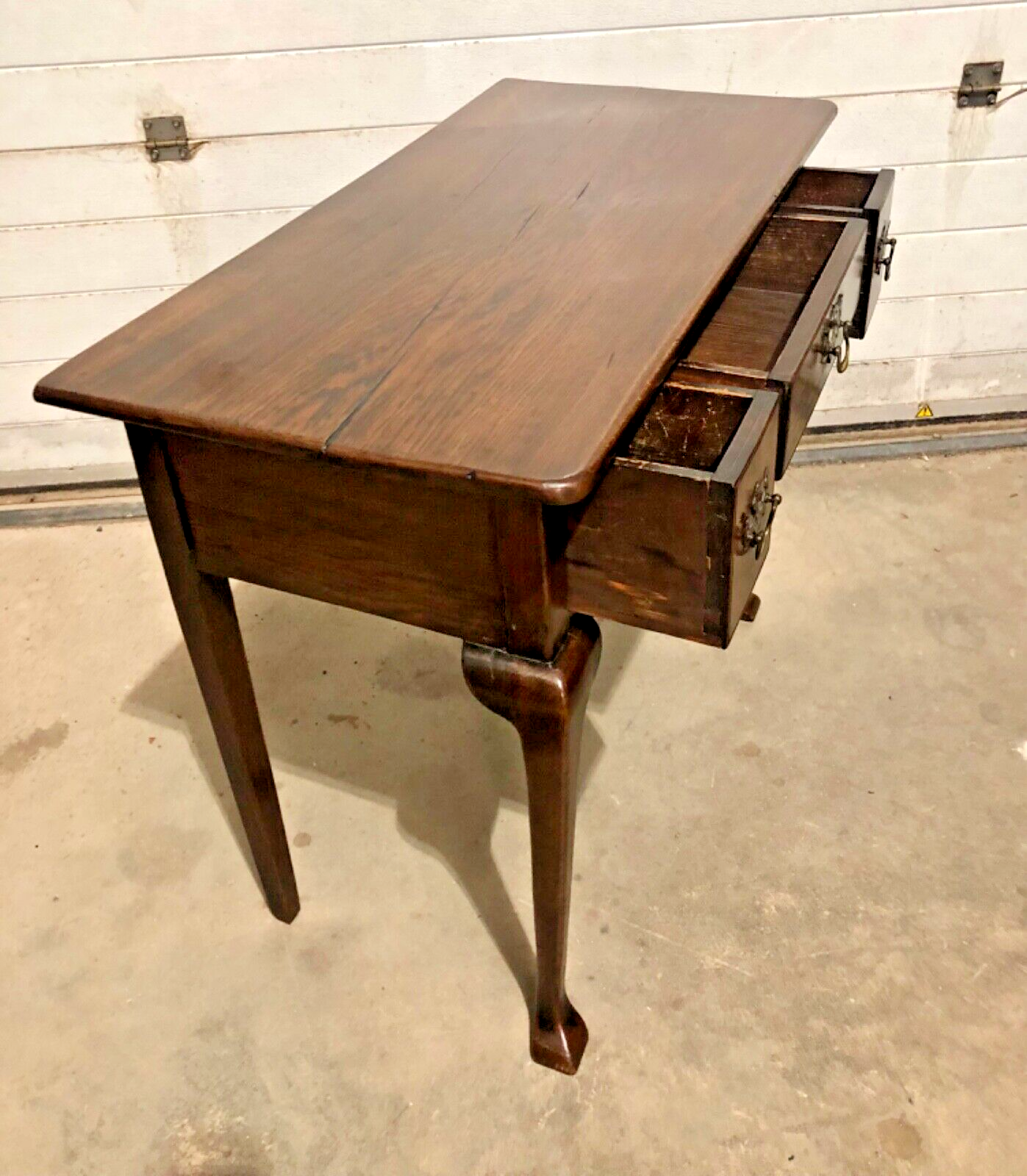 000801....Handsome Antique Oak Lowboy / Writing Table